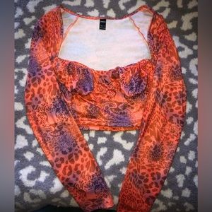 Shein Leopard Print Long-Sleeve Top